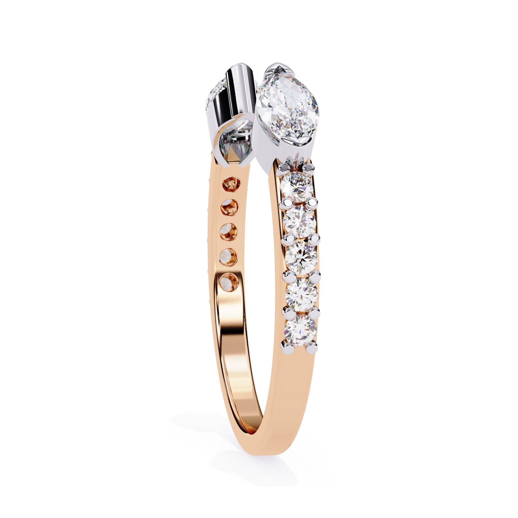Gold Marquise Diamond Accent Band