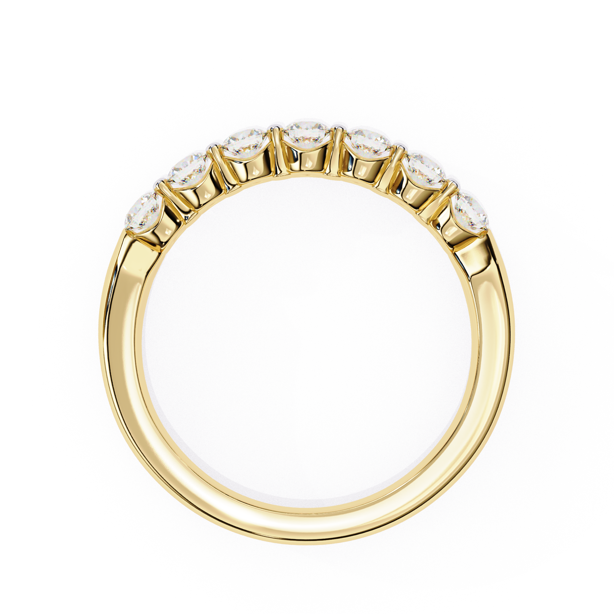 Classic round diamond gold band for women