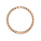 Round diamond wedding band in rose gold