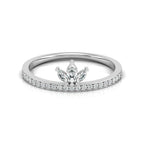Crown Diamond Wedding Band in White Gold