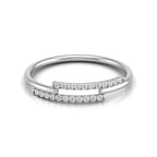 Open Double-Row Round Diamond Wedding Band Ring in White Gold