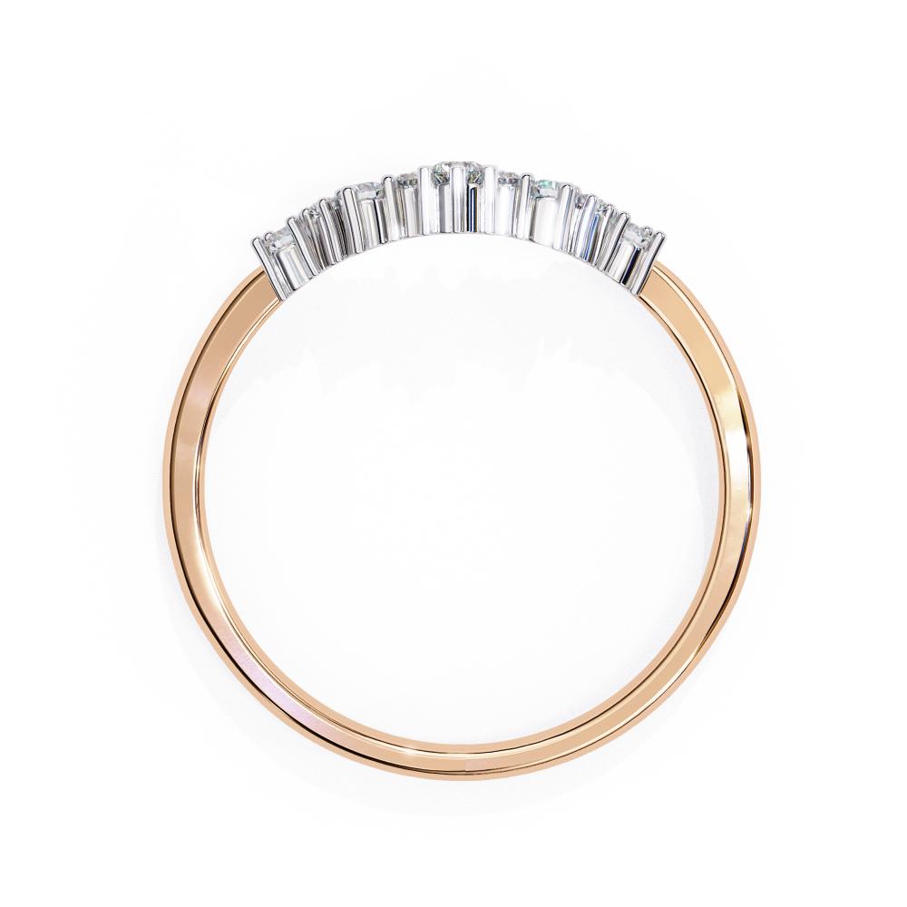Diamond curved band with crown style design