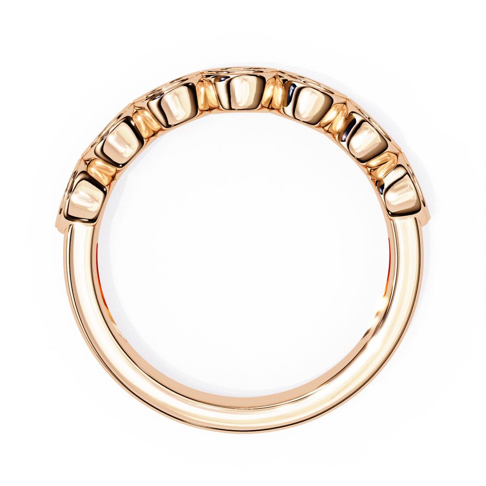 Marquise-Shaped Wavy Style Diamond Band in Gold