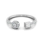 White Gold diamond ring on a white background