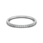 Minimal beaded diamond wedding band