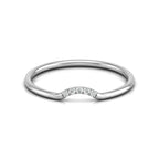 Affordable White Gold ring with small diamonds on a white background