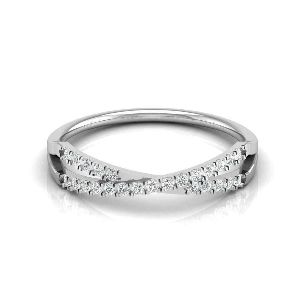Round Diamond Wedding Band for Woman in White Gold