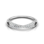 Round Diamond Wedding Band for Woman in White Gold