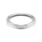 Dainty five-diamond wedding ring in white gold