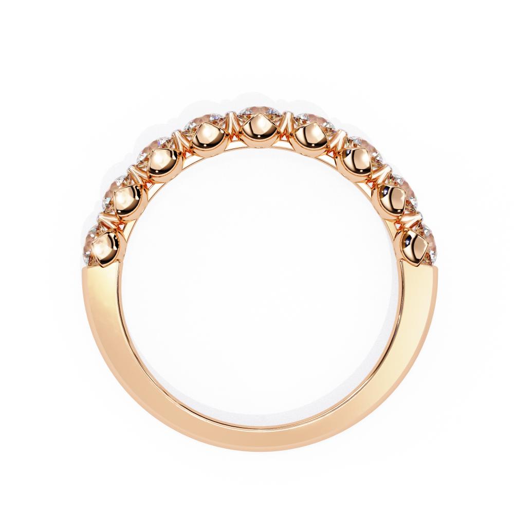 Fine rose gold diamond band with round stones