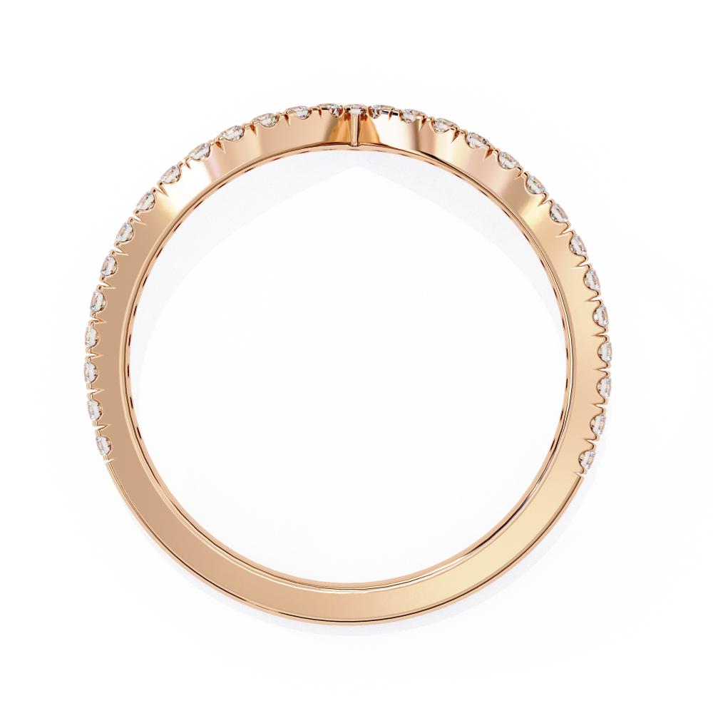 Lab grown diamond chevron band in rose gold