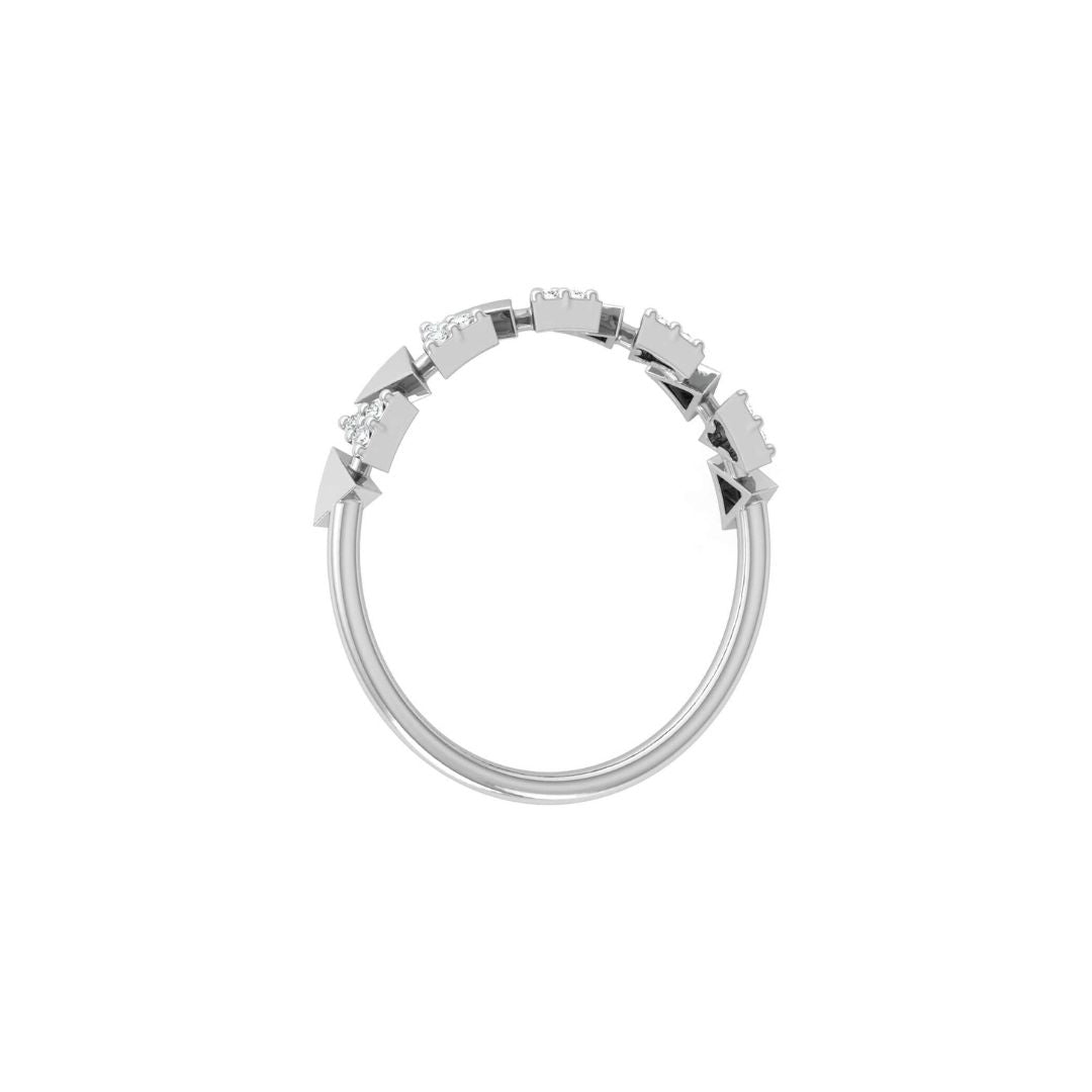 White Gold triangle diamond stacking band