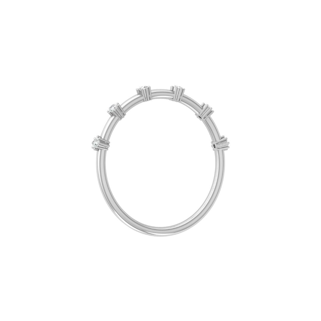 Classic Round Diamond Half Tennis Necklace in Gold