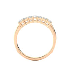 Rose Gold wedding band for woman on a white background