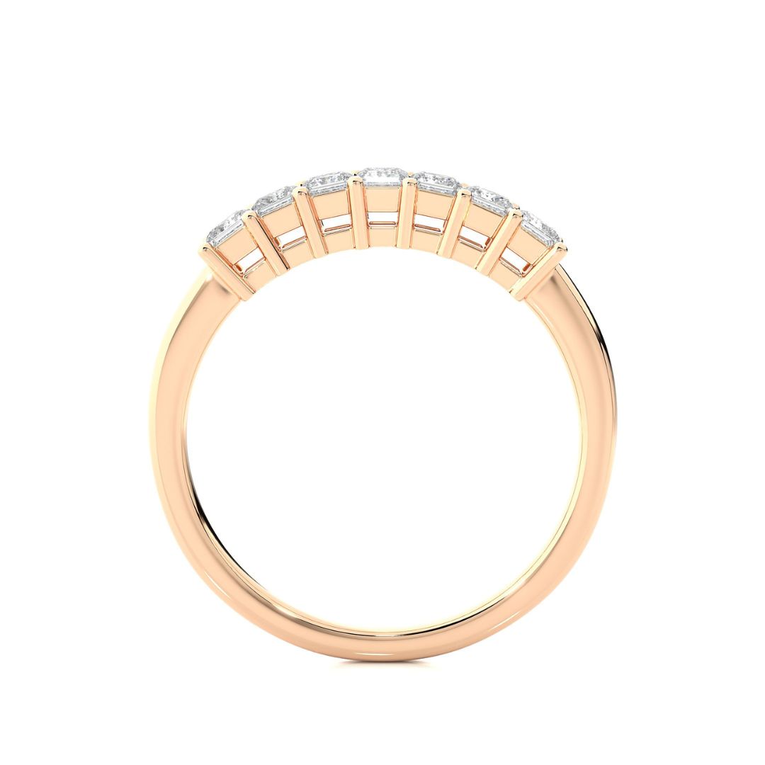 Rose Gold wedding band for woman on a white background