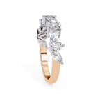 Mixed cut marquise and round diamond half eternity band