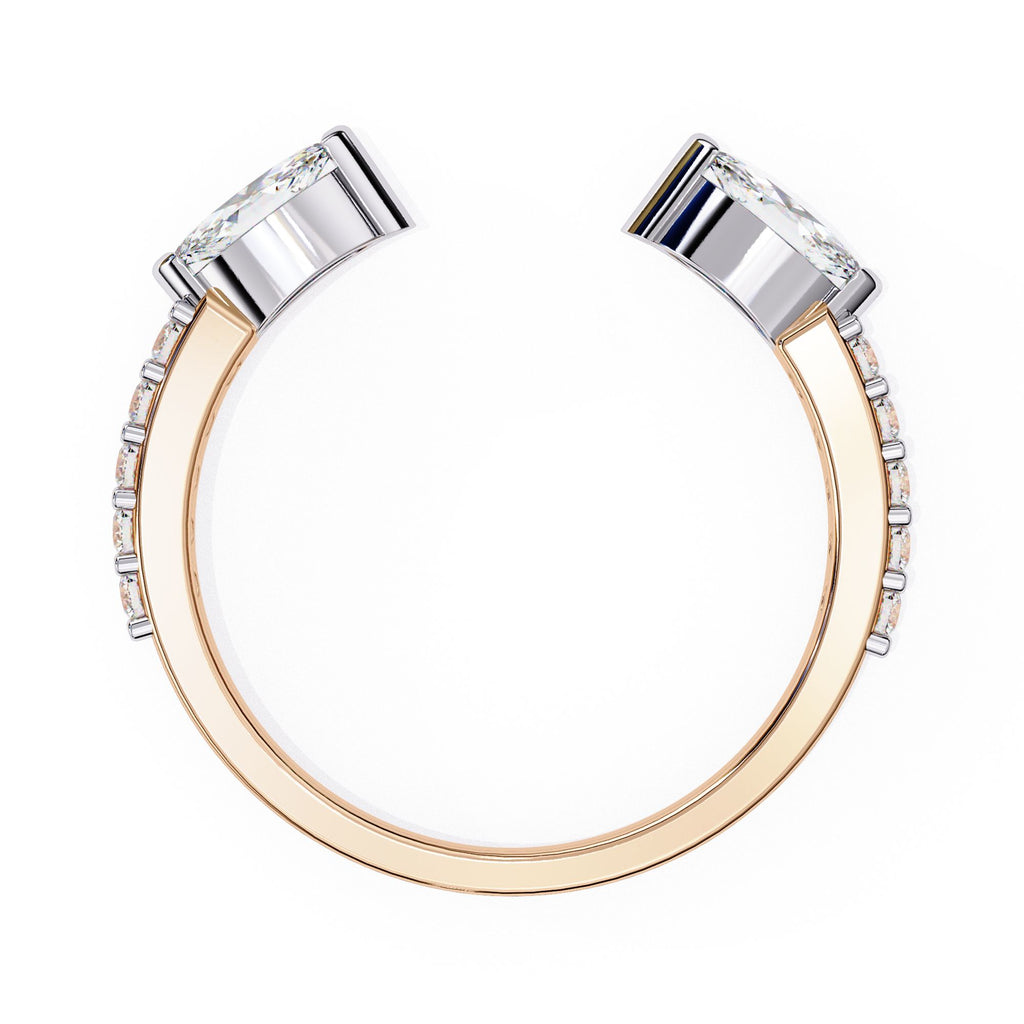 Statement open diamond wedding band