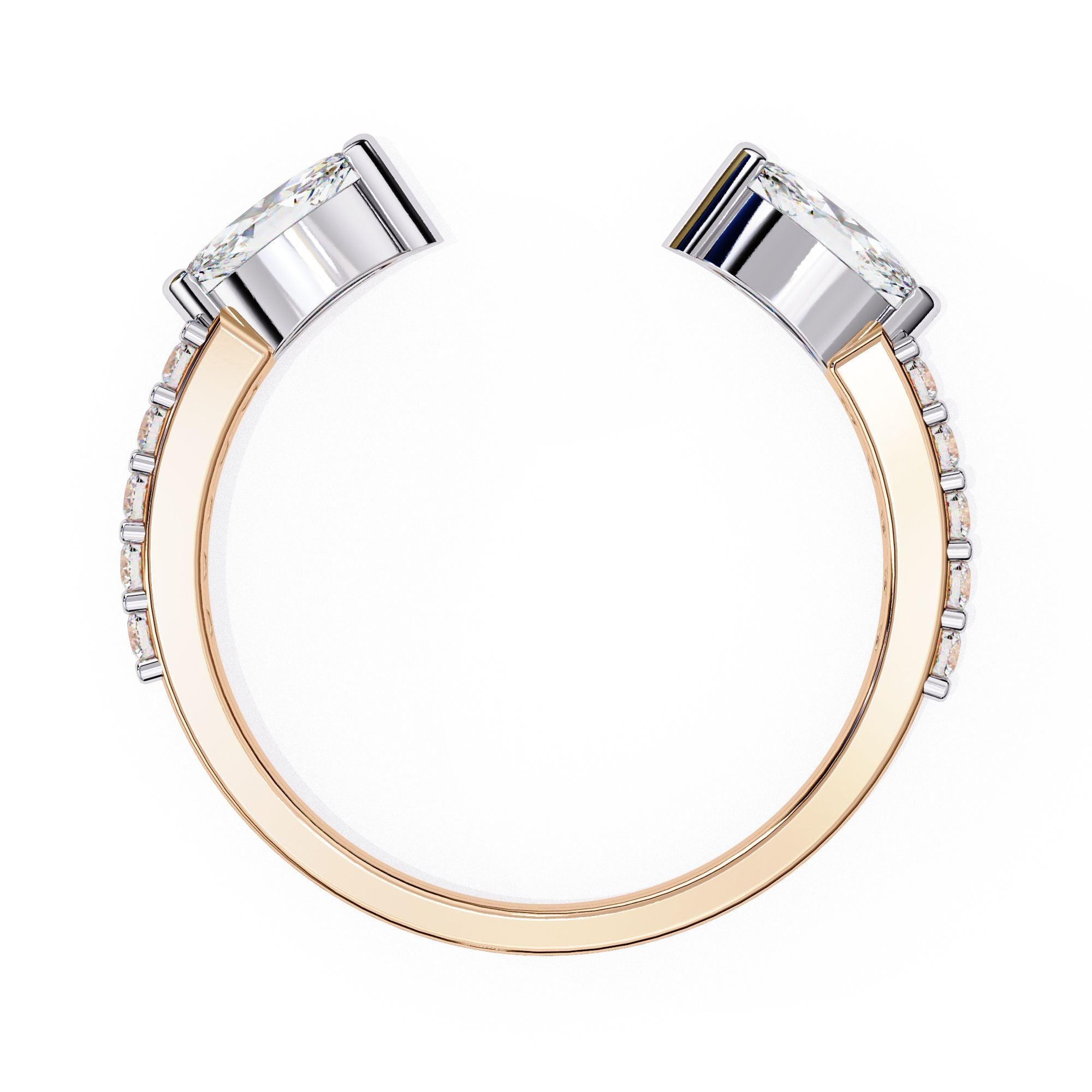 Gold Marquise Diamond Accent Band