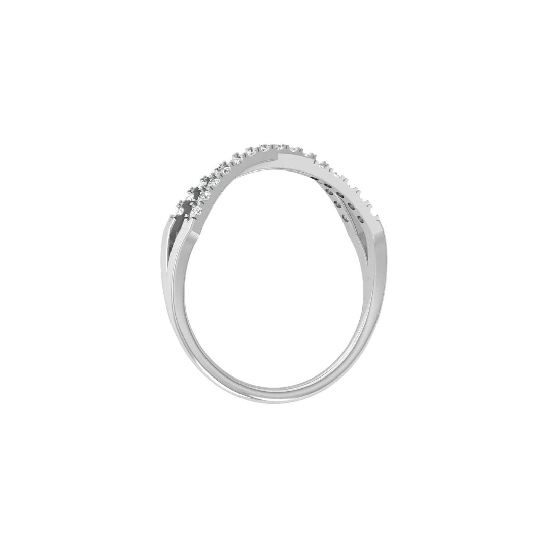 White Gold Wedding Band with diamonds