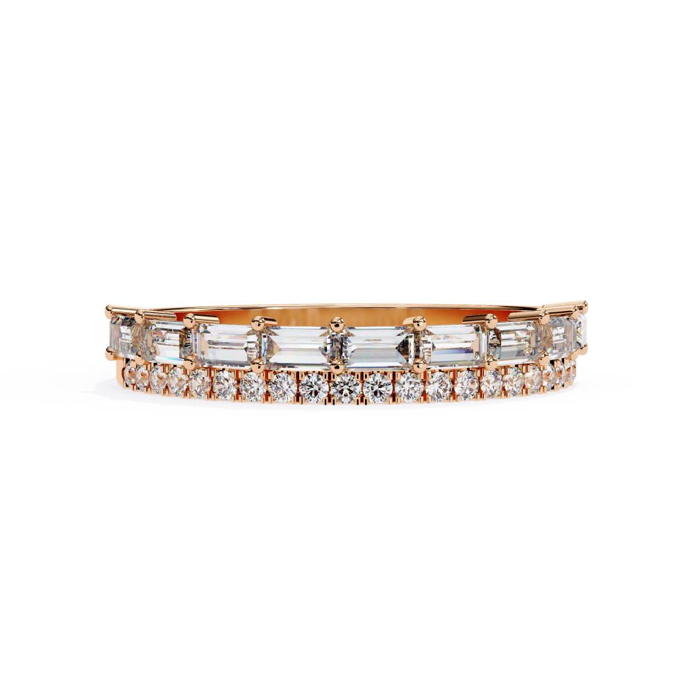 Stacked Diamond Half Eternity Band in Rose Gold