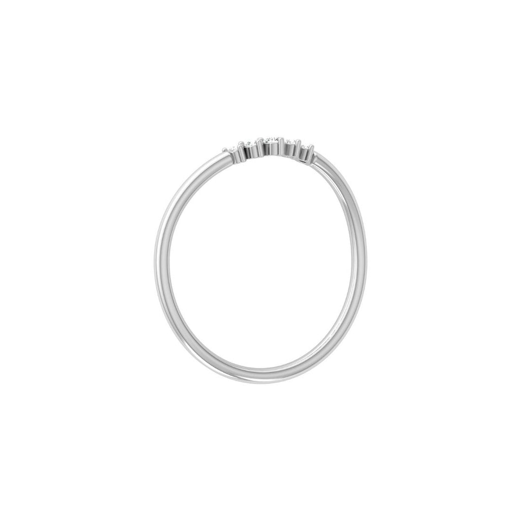 Thin white gold diamond wedding band