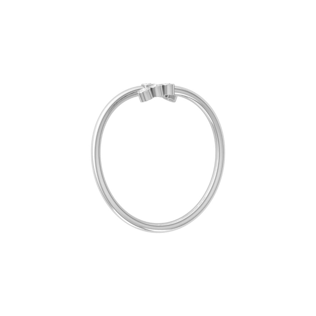 Minimalist Bezel-Set Diamond Bypass Ring in Gold