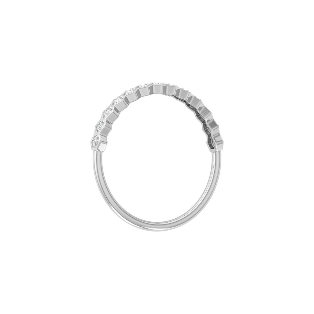 Minimal white gold diamond wedding band