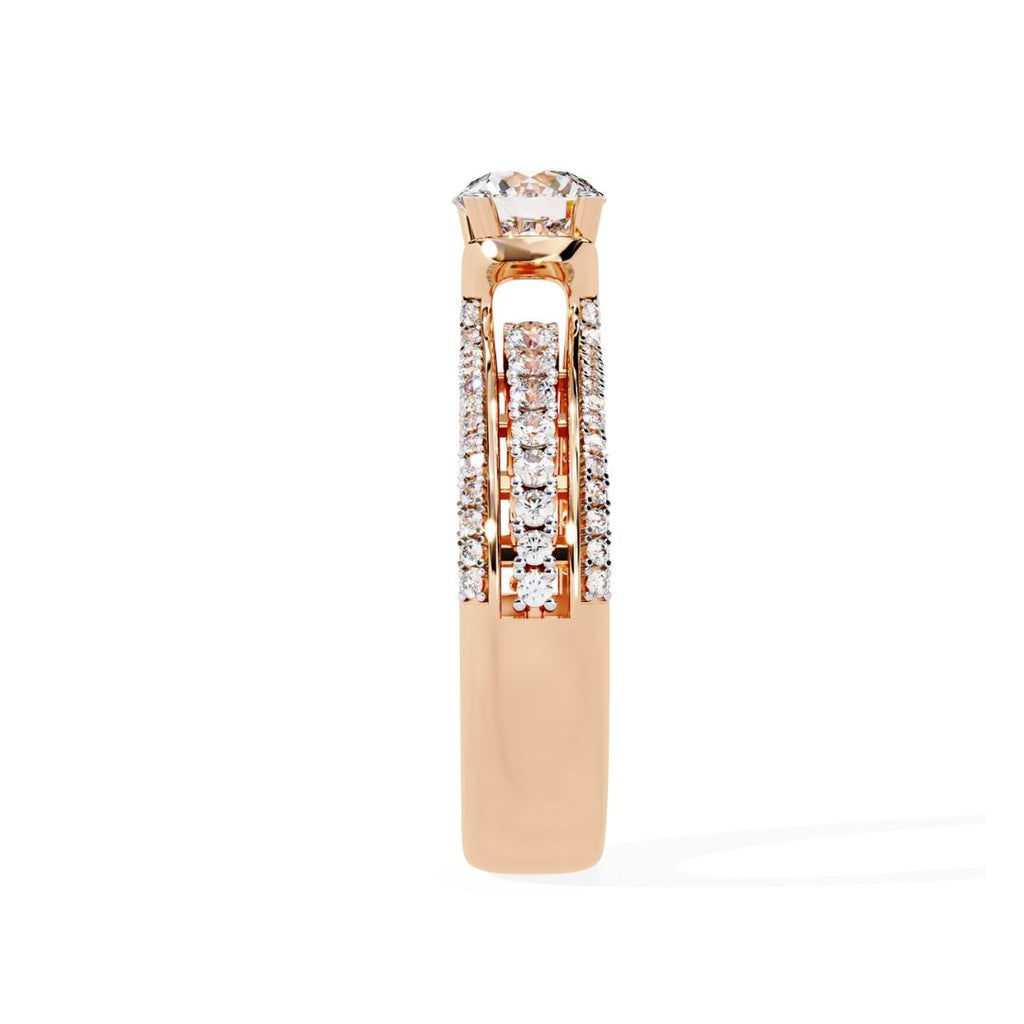 High-end rose gold diamond engagement ring
