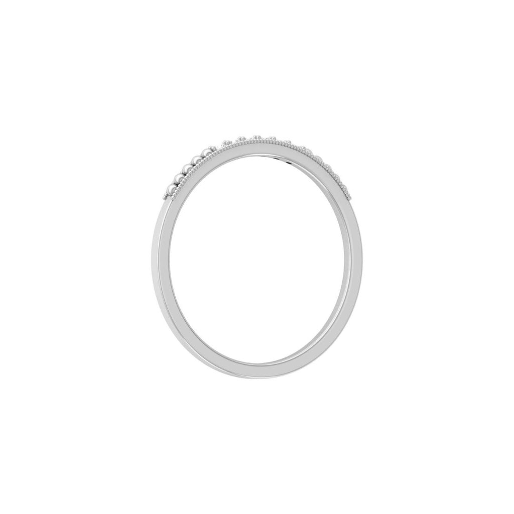Dainty white gold diamond wedding band
