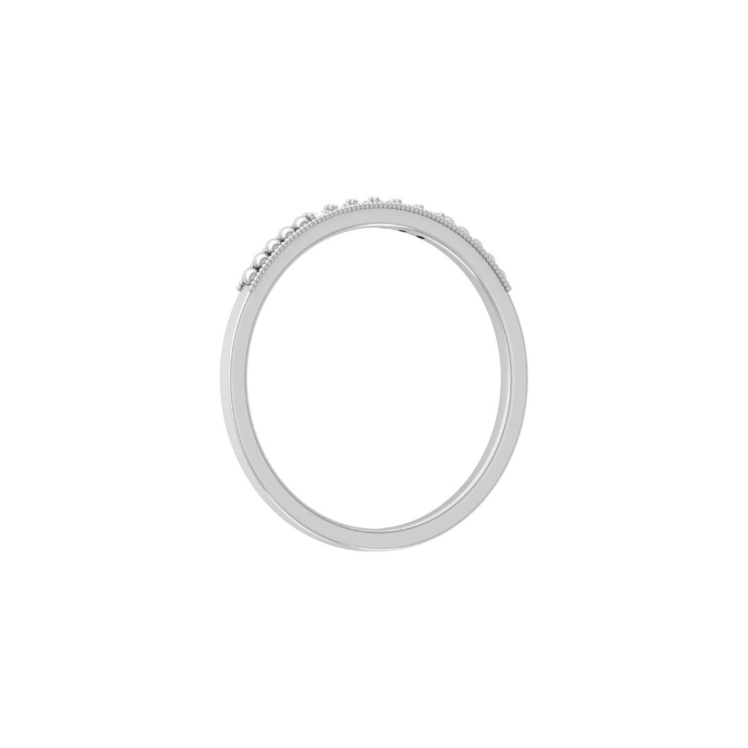 Dainty white gold diamond wedding band
