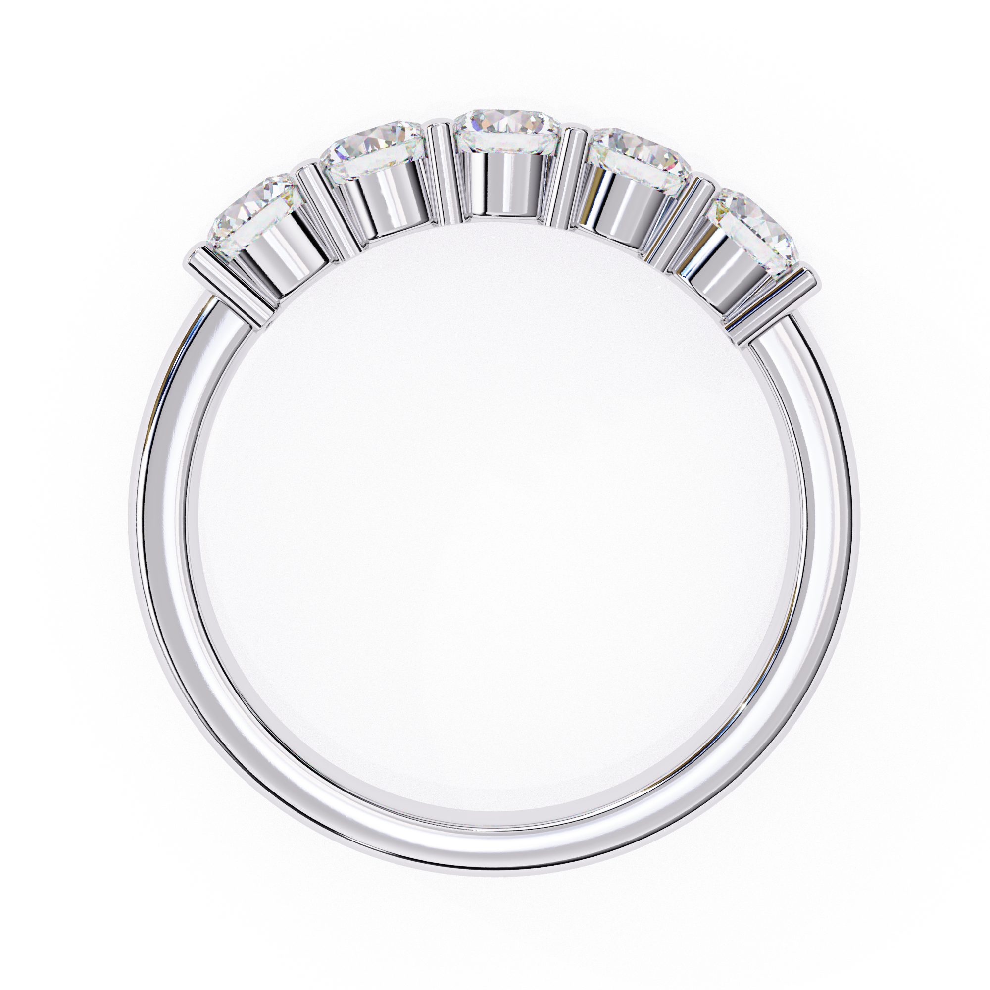 Premium white gold anniversary band with round brilliant diamonds