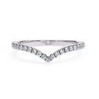 V shaped diamond band in white gold with round brilliant diamonds