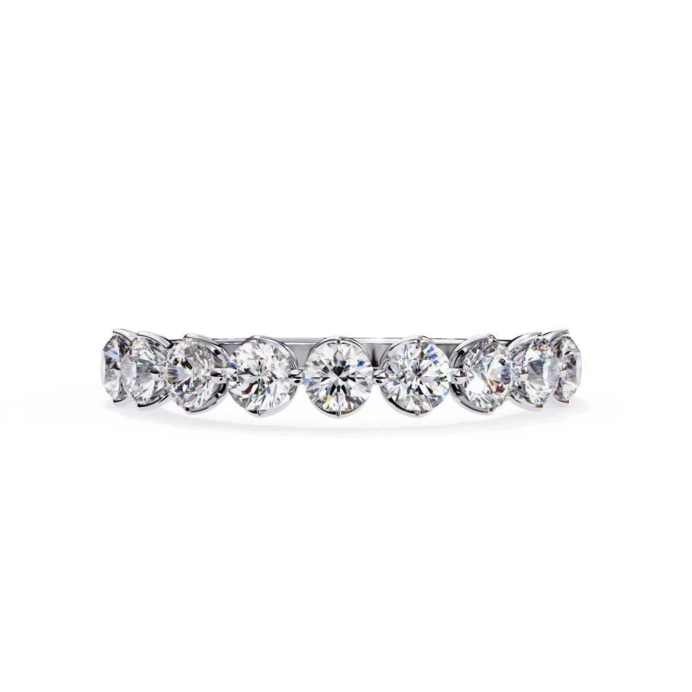 Round Brilliant Half Eternity Diamond Band in White Gold
