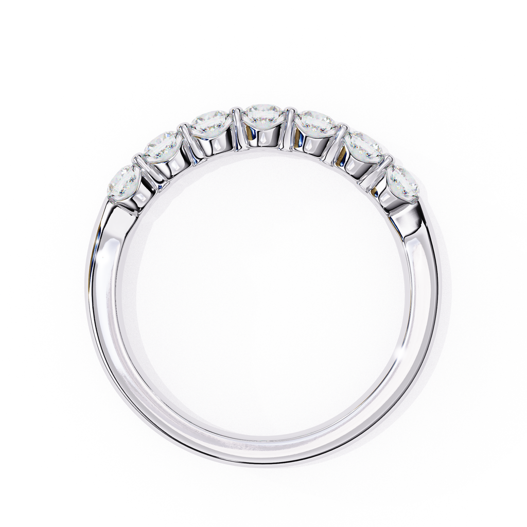 Classic round diamond white gold band for women