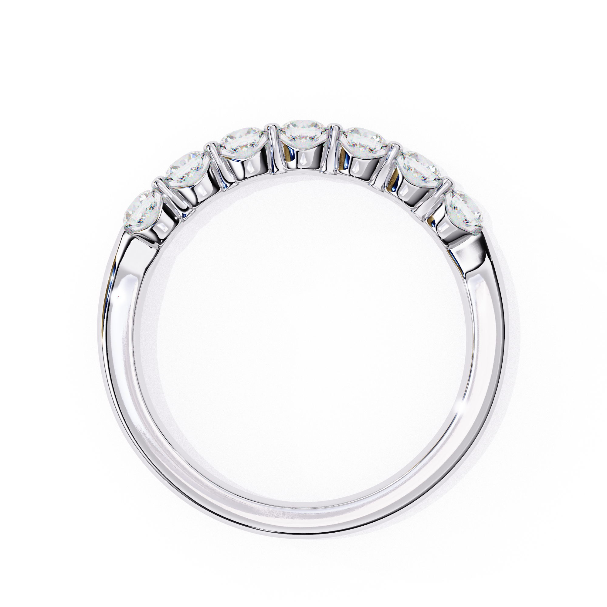 Classic round diamond white gold band for women