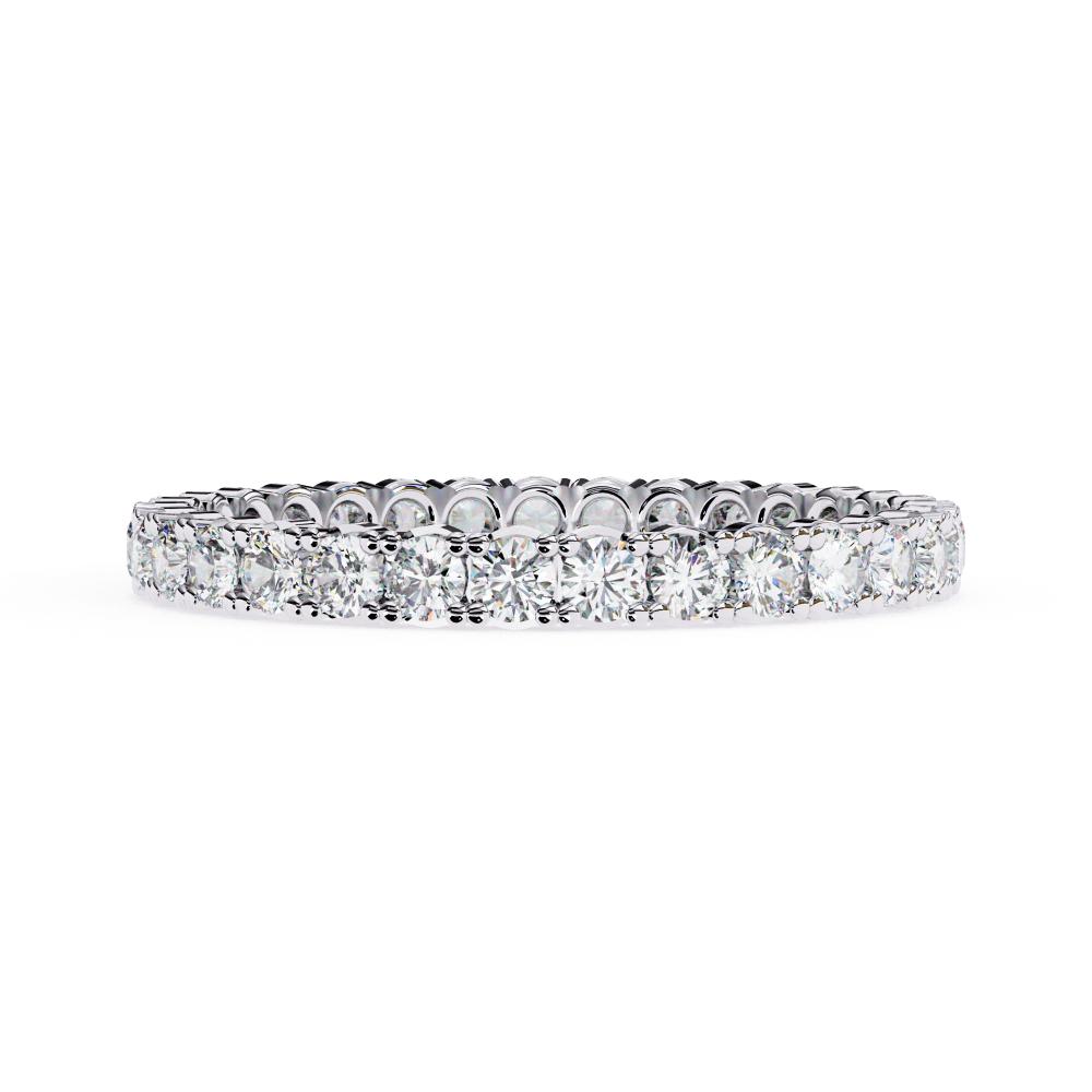 Round Full Eternity Diamond Band in White Gold