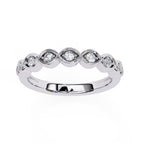 Geometric marquise diamond band unique wave style