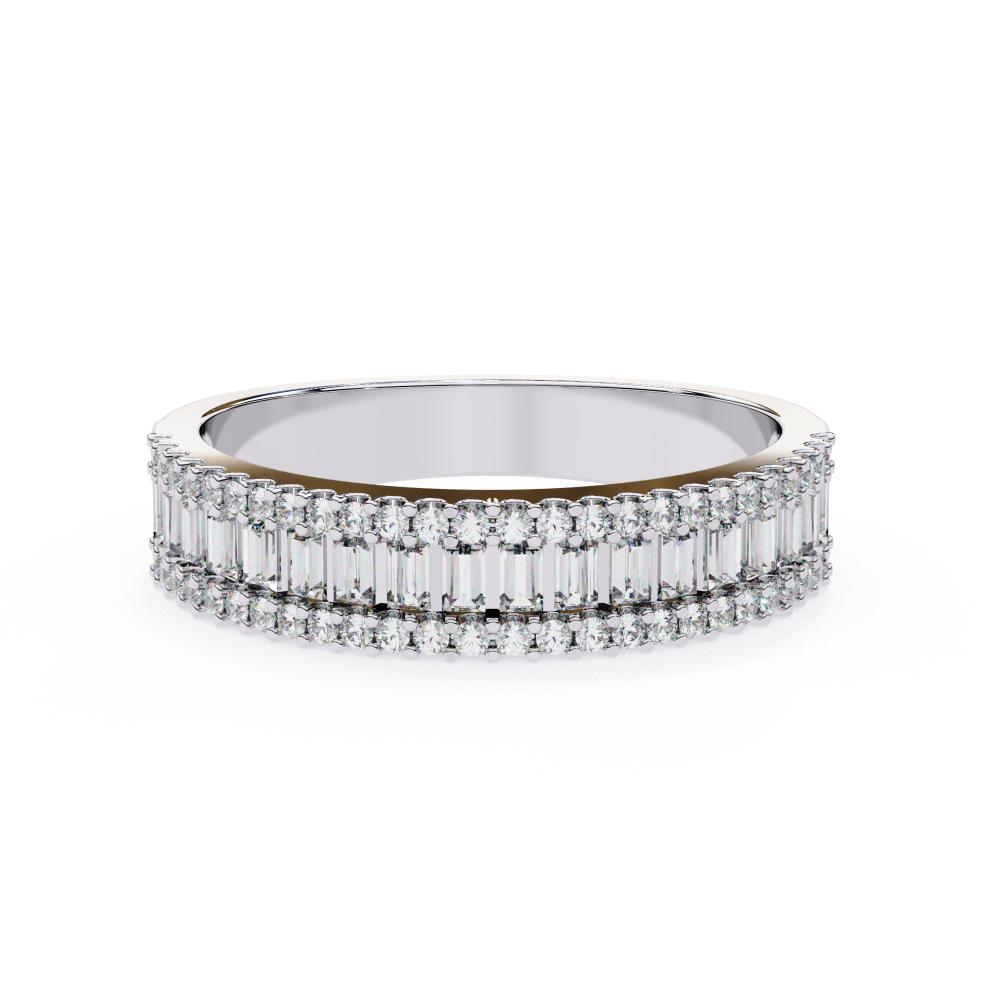 Luxurious Emerald Cut Full Eternity Diamond Ring in White Gold