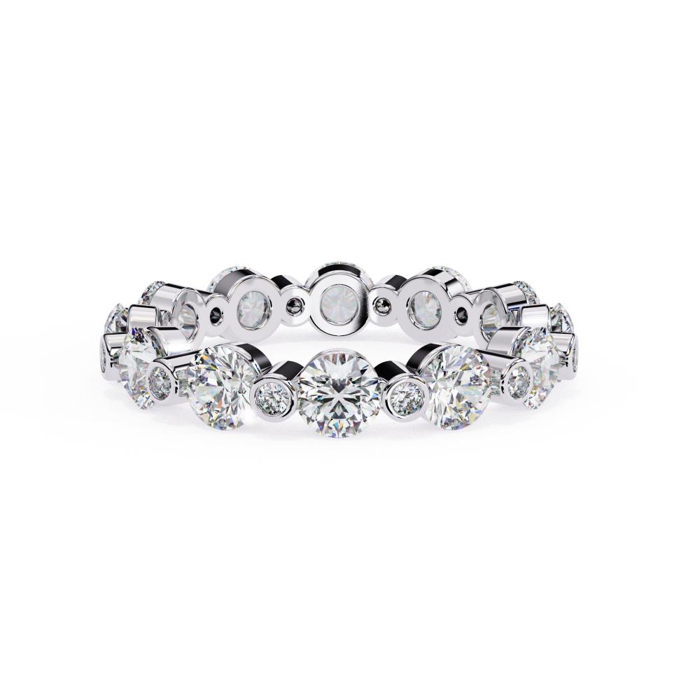 Round diamond eternity band in white gold luxury design