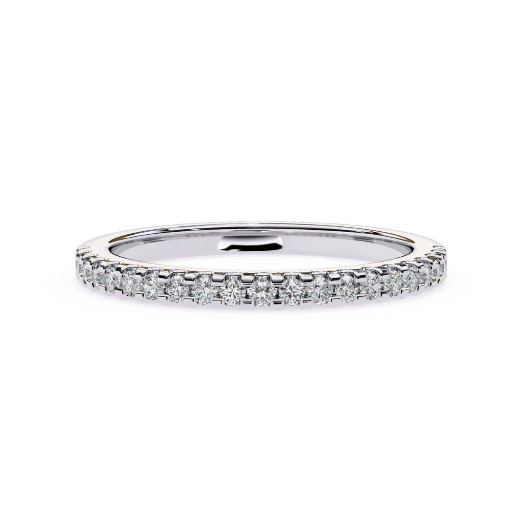 Classic white gold diamond wedding band for women