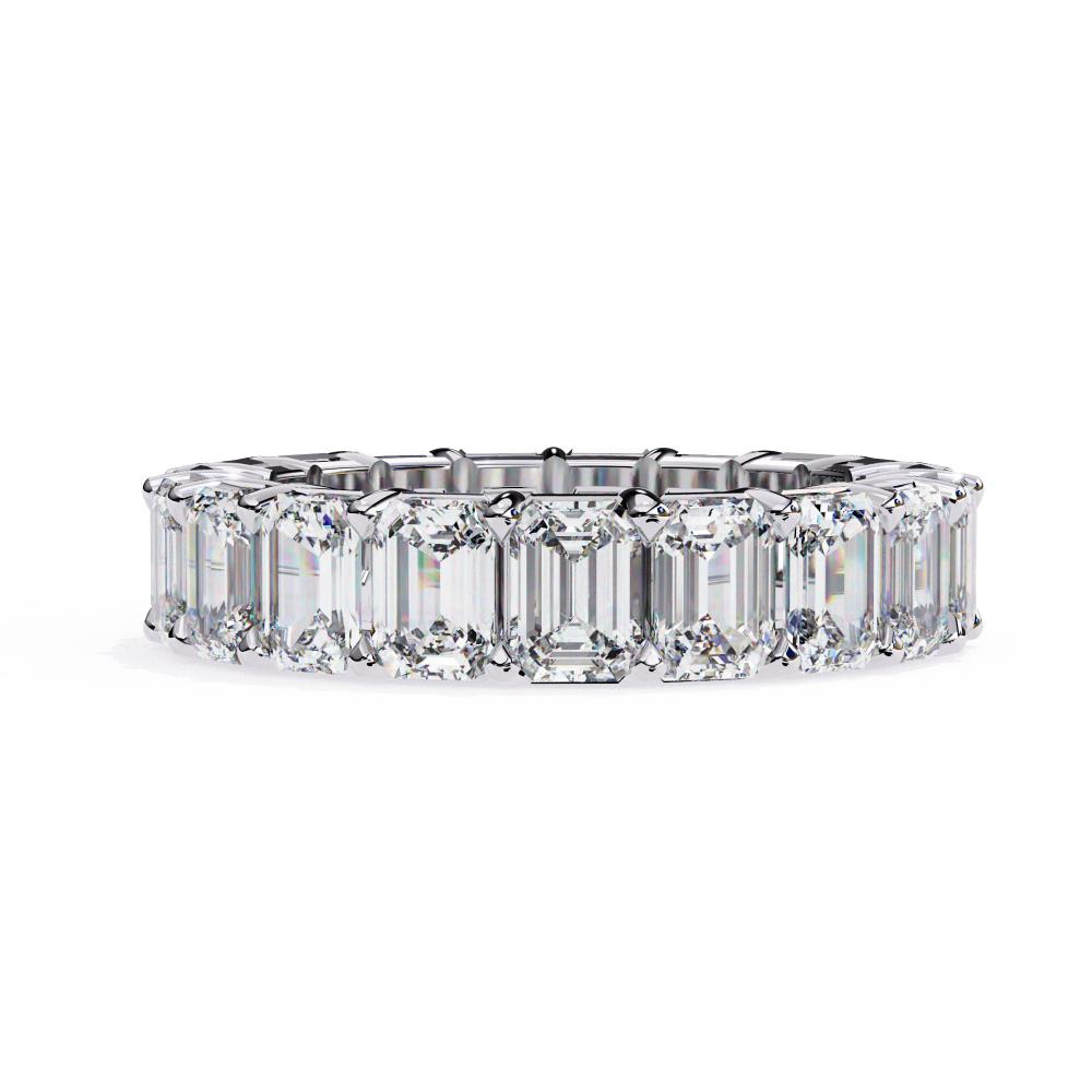 Elegant Emerald-Cut Full Eternity Diamond Band in Gold