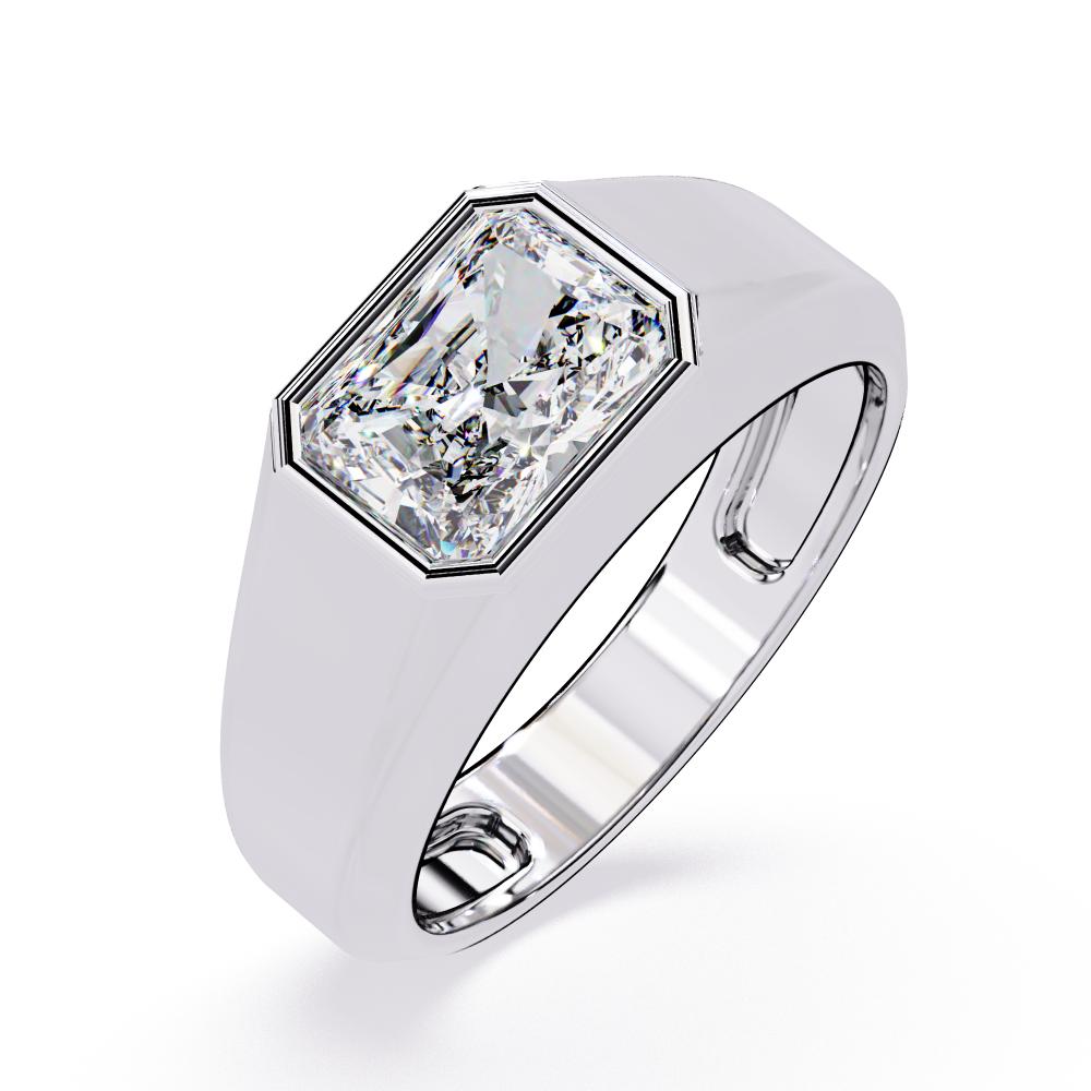 Luxury radiant diamond band in white gold