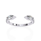 Geometric open diamond wedding ring for women