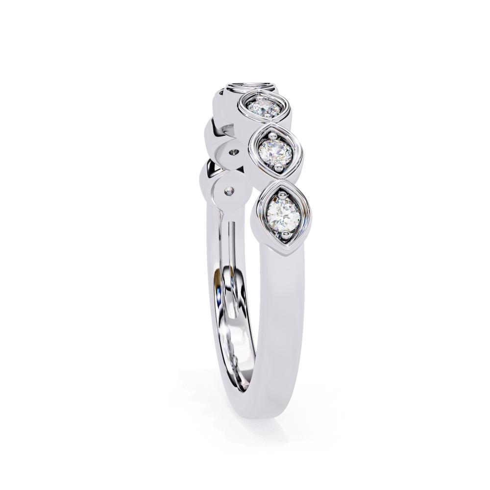 Stackable marquise diamond band white gold