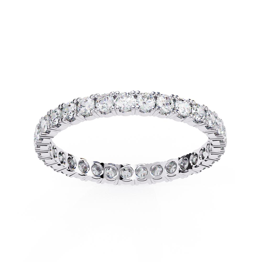Luxury Round diamond band with geometric eternity design