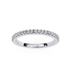 Dainty white gold diamond band with sparkling pave diamonds