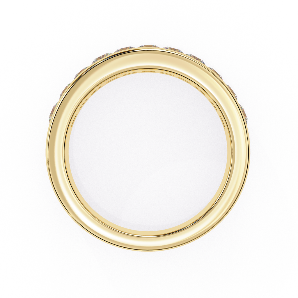 Yellow Gold Full eternity diamond wedding band