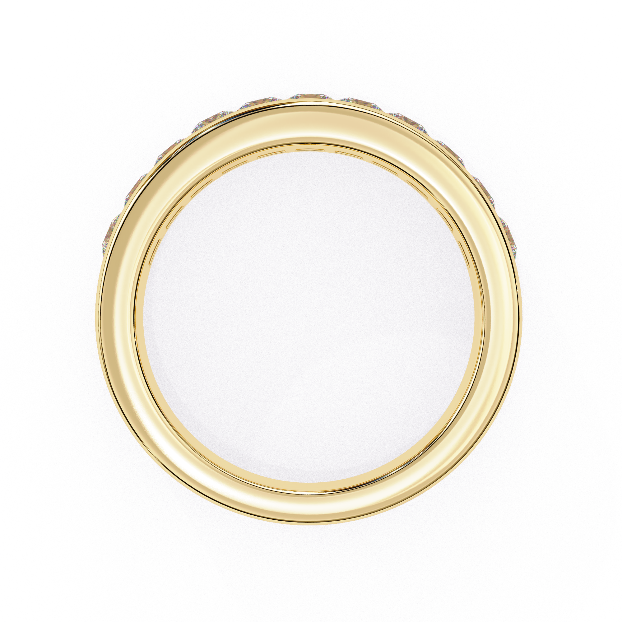 Yellow Gold Full eternity diamond wedding band