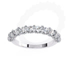 Luxury round diamond wedding band in white gold