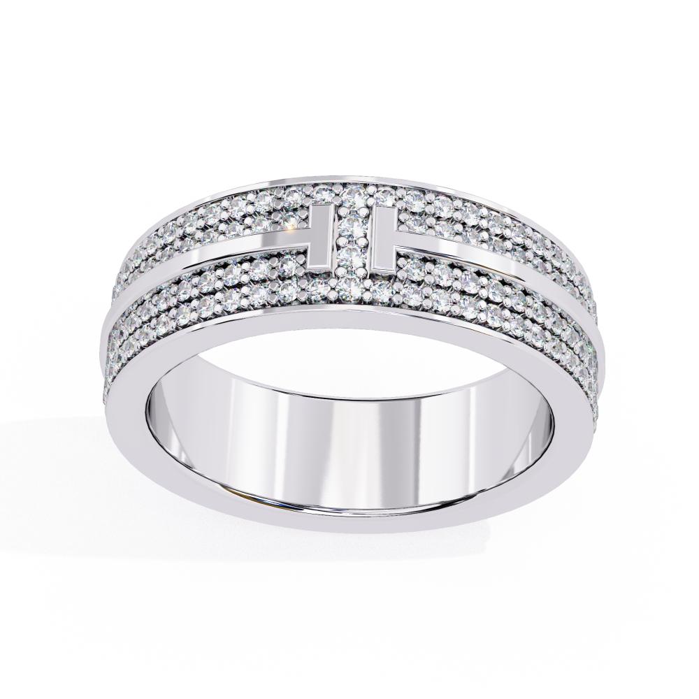 Luxury white gold diamond wedding band